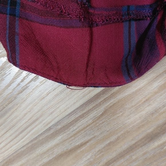 Volcom Red Plaid Lightweight Scoop Neck Mini Dress Size Medium - Picture 13 of 15